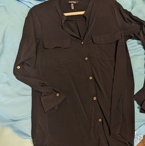 Black with gold buttons women's Ellen Tracy dress ahirt